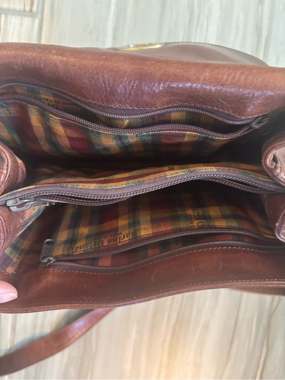 Vintage Designer Marino Orlandi Brown Italian Leather Crossbody Bag - Picture 3 of 8